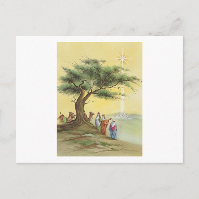 Vintage Christmas Wise Men Feiertagspostkarte (Vorderseite)