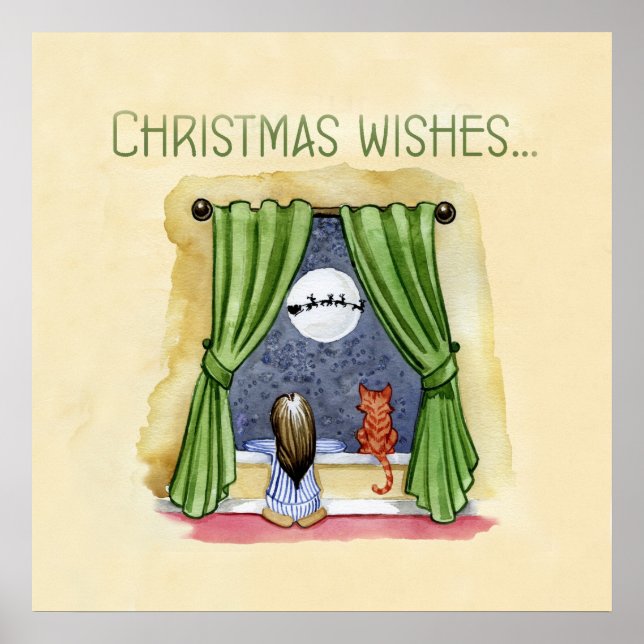 Vintage Christmas wünscht Poster (Vorne)