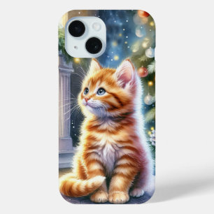 Vintage Christmas Yellow Kitten Case-Mate iPhone Hülle