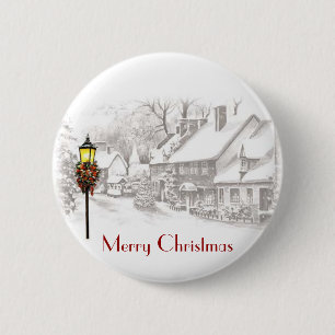 Vintage-ChristmasTown-Knopf Button