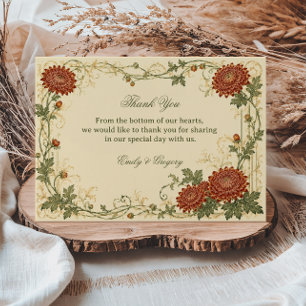 Vintage-Chrysantheme-Botanik Dankeskarte