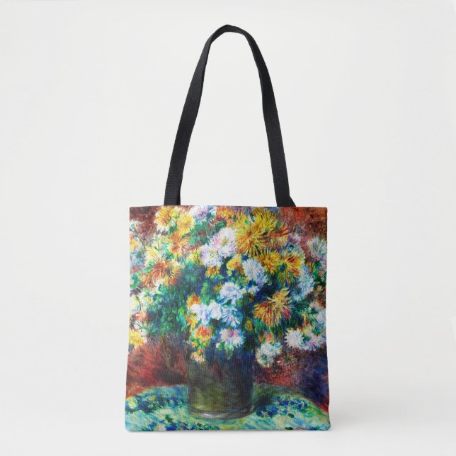 Vintage Chrysanthemen von Pierre-Auguste Renoir Tasche (Vorderseite)