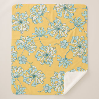 Vintage Chrysanthemum-Blume, orientalisches Muster Sherpadecke