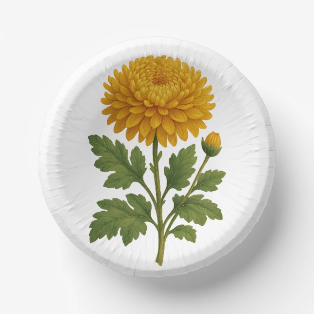 Vintage Chrysanthemum Pappteller (Vorderseite)