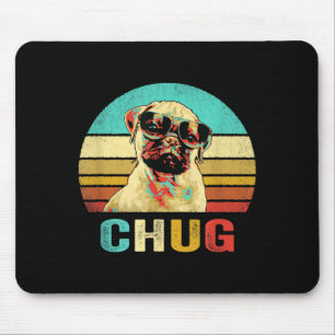 Vintage Chug Shirt Hund Sonnenuntergang Mousepad