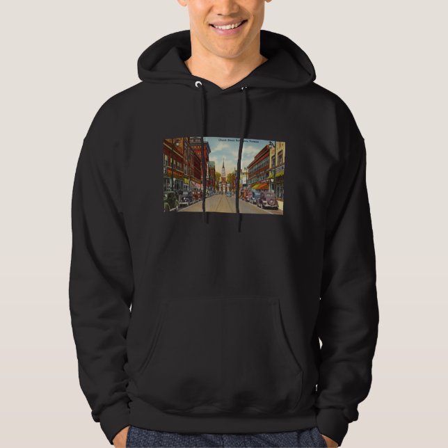 Vintage Church Street, Burlington, VT Hoodie (Vorderseite)