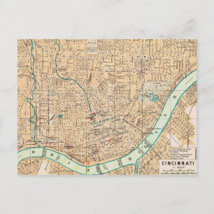Vintage Cincinnati-Karte als Postkarte