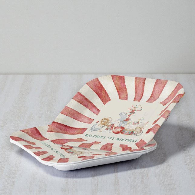 Vintage Circus Animals Birthday Paper Plates Pappteller (Von Creator hochgeladen)