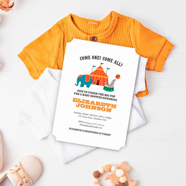 Vintage Circus Baby Dusche Einladung (Von Creator hochgeladen)