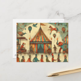 Vintage Circus Big Collage Postkarte