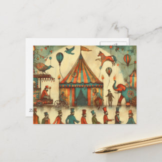 Vintage Circus Big Collage Postkarte