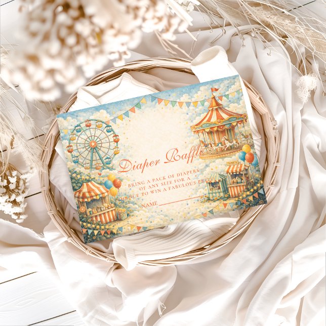 Vintage Circus Diapper Raffle Begleitkarte (Von Creator hochgeladen)