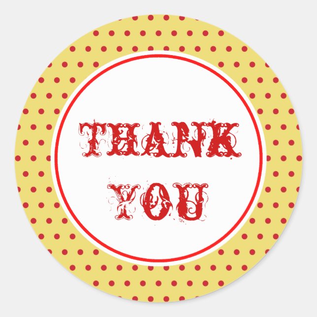Vintage Circus Dots Danke Stickers (Vorderseite)