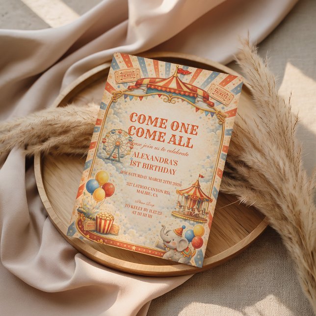 Vintage Circus Fairytale Birthday Einladung (Von Creator hochgeladen)