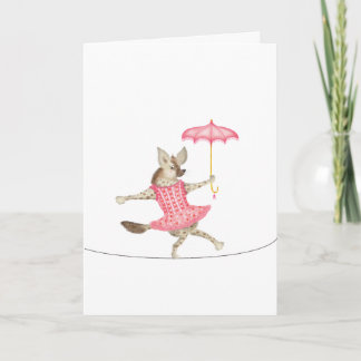 Vintage circus hyena tightrope ballerina karte