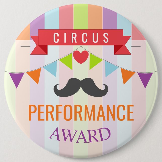 Vintage Circus Poster Children's Birthday Party Button (Vorderseite)