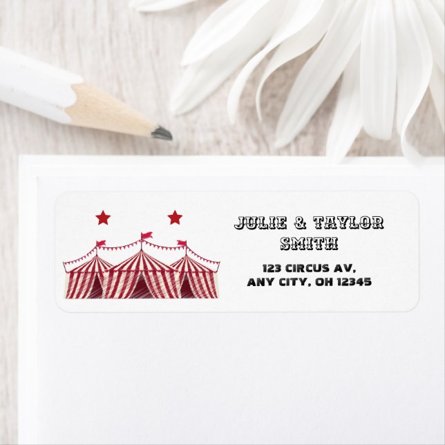 Vintage Circus Retro Patriotische Rücksendeadresse (Insitu)