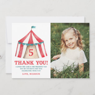 Vintage Circus tent Foto von Birthday Thank You Dankeskarte