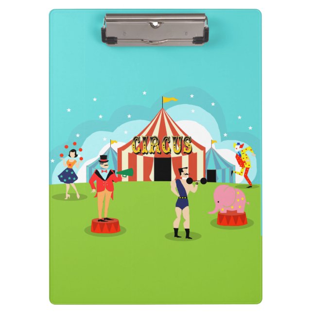 Vintage Circus Zwischenablage Klemmbrett (Vorderseite)