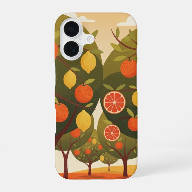 Vintage Citrus Orchard iPhone 16 Hülle (Rückseite)