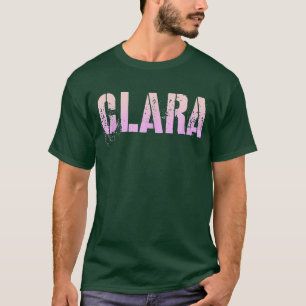 Vintage CLARA Girls Name Grunge Pink Custom Birthd T-Shirt