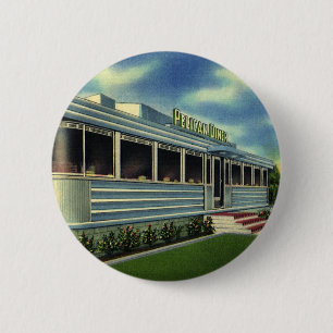 Vintage Classic 50er Retro-Restaurant Pelican Dine Button