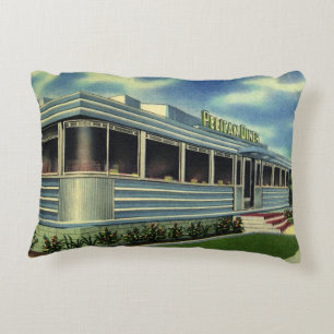 Vintage Classic 50er Retro-Restaurant Pelican Dine Dekokissen