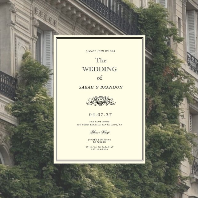 Vintage Classic Elegant Wedding Einladung (Von Creator hochgeladen)