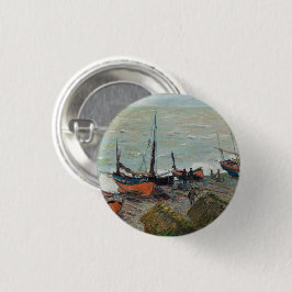 Vintage Claude Monet Fischerboote Button