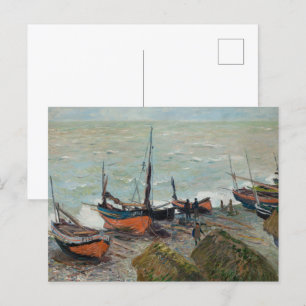 Vintage Claude Monet Fischerboote Postkarte