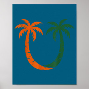 Vintage Clic 90er Miami Palmen Um Poster