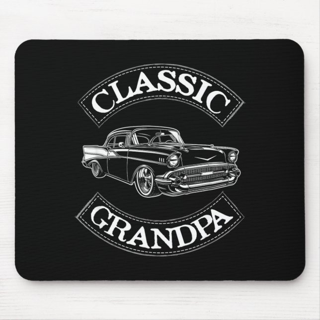 Vintage Clic Car Funny Grandpa  Mousepad (Vorne)