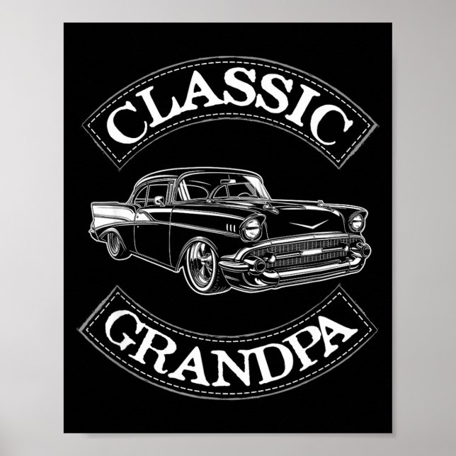 Vintage Clic Car Funny Grandpa  Poster (Vorne)