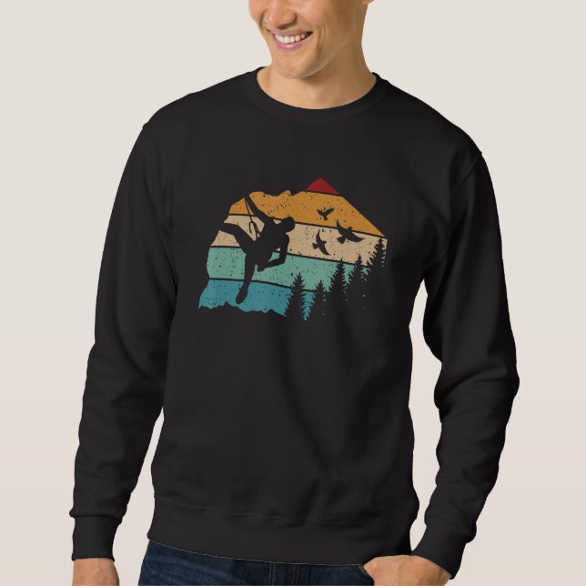 Vintage Climbing Bouldering Rock Climber Climbing Sweatshirt (Vorderseite)