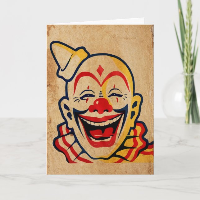 Vintage Clown-Geburtstagskarte Feiertagskarte (Vorderseite)