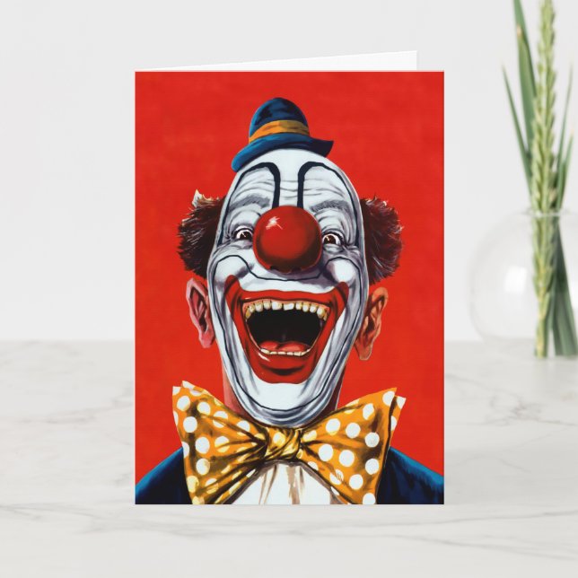 Vintage Clown-Geburtstagskarte Feiertagskarte (Vorderseite)