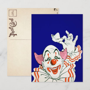 Vintage-Clown-Grußpostkarte Postkarte