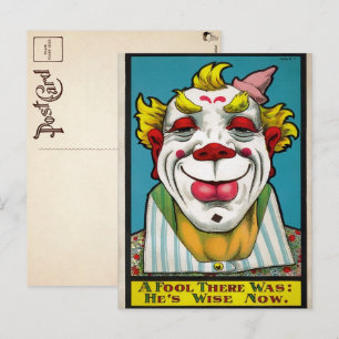 Vintage Clown-Kunstpostkarte Postkarte