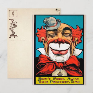 Vintage Clown-Kunstpostkarte Postkarte