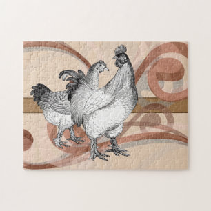 Vintage Cochin-Hühner