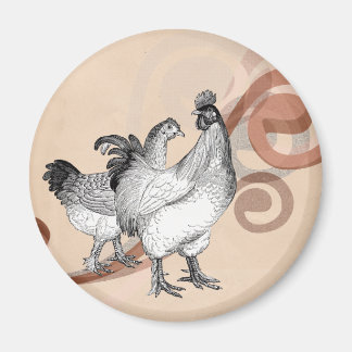 Vintage Cochin-Hühner Magnet