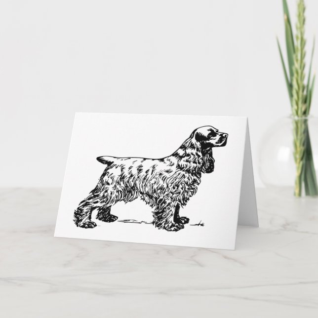 Vintage Cockerspaniel-Hundekünstler-Gruß-Karte Karte (Vorderseite)