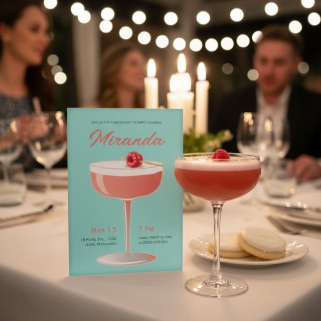 Vintage Cocktail Bachelorette Party Invitation  (Créateur téléchargé)