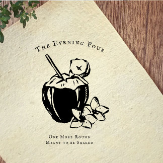 Vintage Cocktail Illustration Rubber Stamp Gummistempel