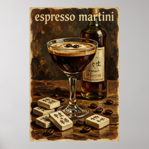 Vintage-Cocktail-Mahjong-Retro Poster