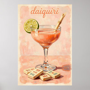 Vintage-Cocktail-Mahjong-Retro Poster