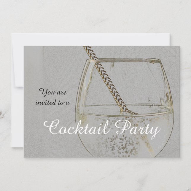 Vintage Cocktail-Party Einladung (Vorderseite)