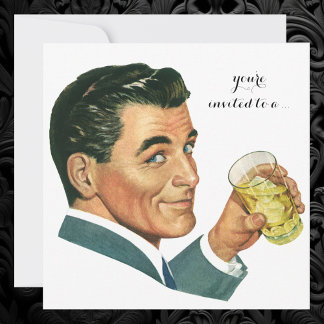 Vintage Cocktails zum Geburtstagspartys Einladung