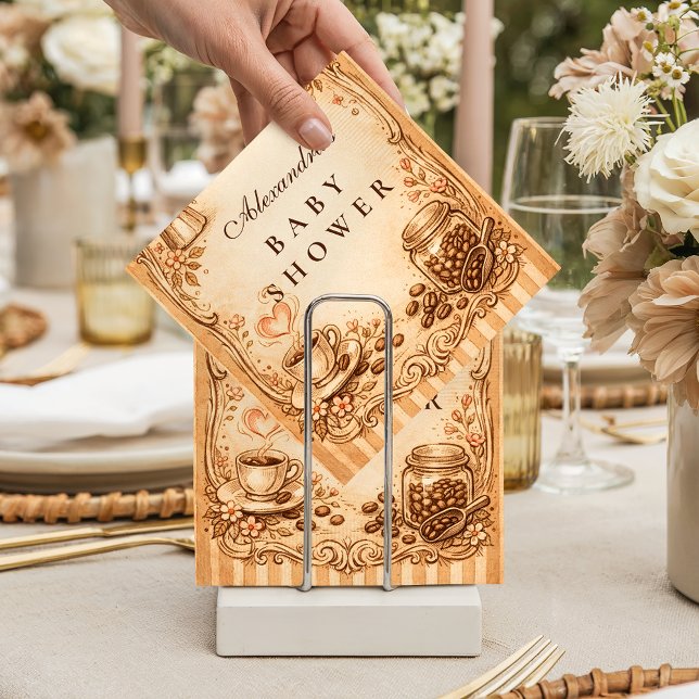 Vintage Coffee Baby Shower Serviette (Von Creator hochgeladen)