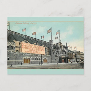 Vintage Coliseum Gebäude Chicago Postkarte